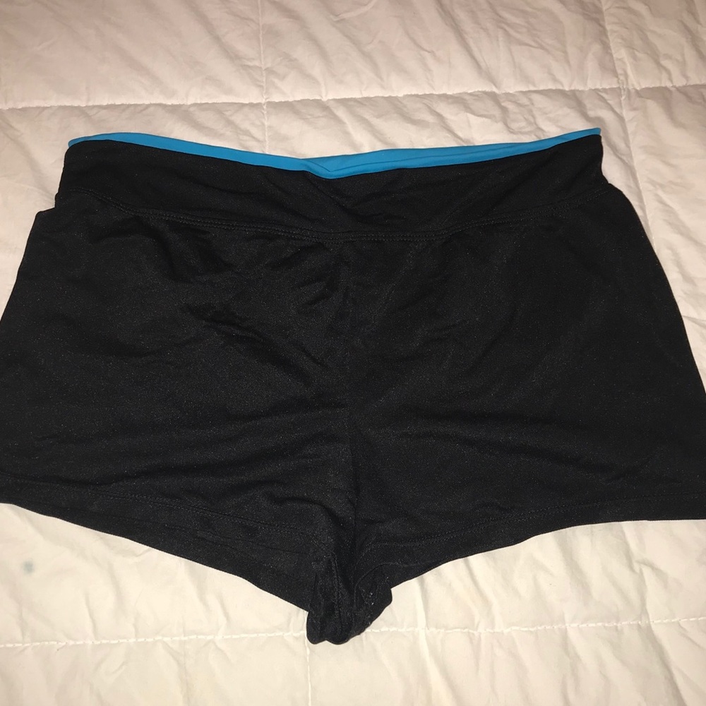 black & blue athletic shorts